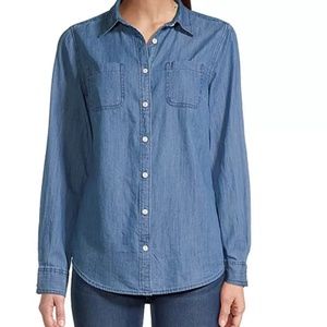 St. John's Bay Womens Long Sleeve Regular Fit Button-Down Shirt